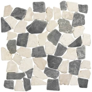 Vloertegel Terre d'Azur Stone Palladiana 30x30x1,2 cm Biancone Silva Grey 1M2