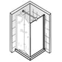 HSK Exklusiv Zijwand voor draaivouwdeur 90x200cm Chroom / Grijs Glas