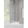 Sealskin Duka 1400 swingdeur R.draaiend 100(B)x195(H) cm (met vaste wand, tussen 2 muren, gemonteerd op een vloer - glas midden) zilver hoogglans gesatineerd glas