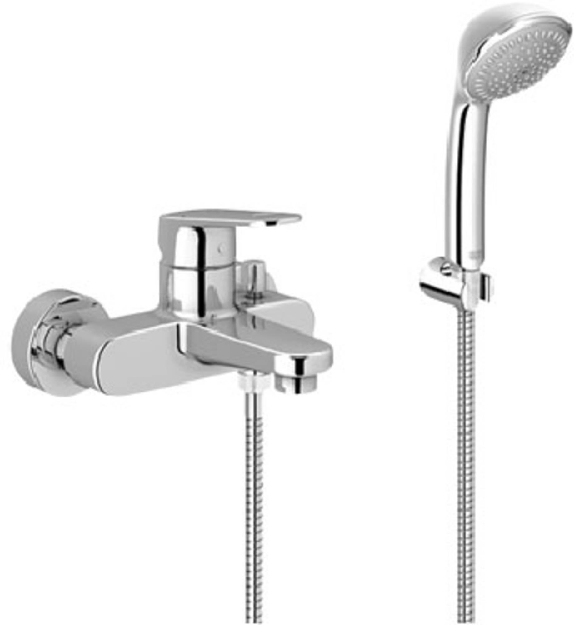 Grohe Europlus badkraan met doucheset Chroom Saniweb.nl