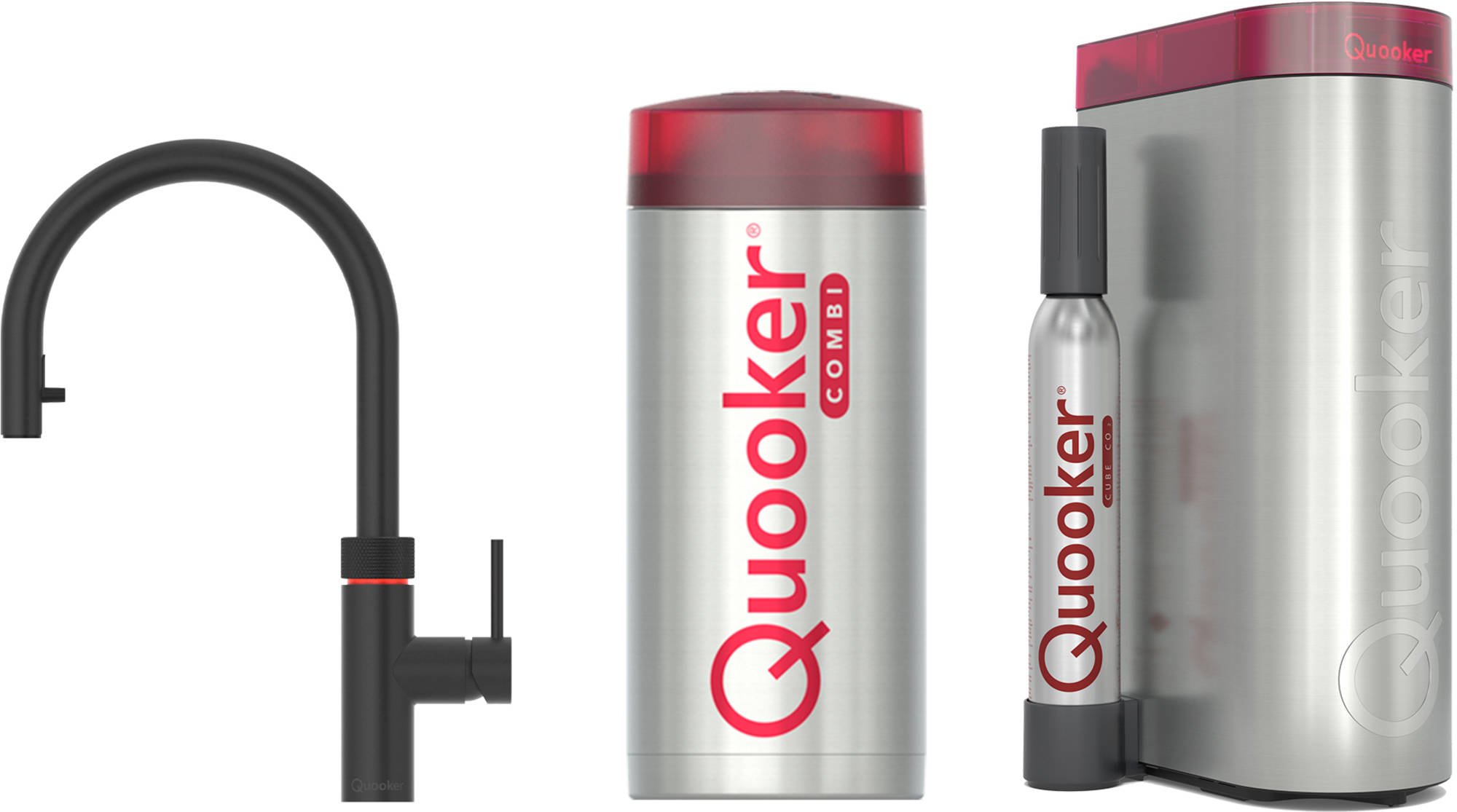 Quooker Flex met COMBI boiler en CUBE reservoir 5-in-1-kraan zwart