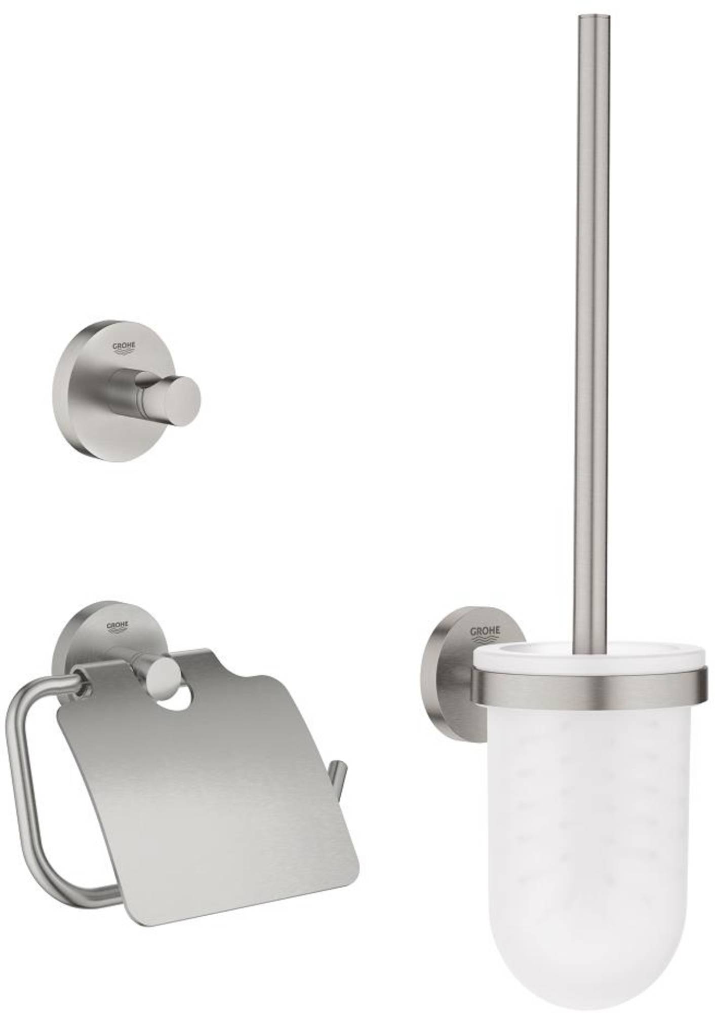 Gelovige Dempsey Duplicaat Grohe Essentials toilet accessoireset 3-in-1 Supersteel - Saniweb.nl