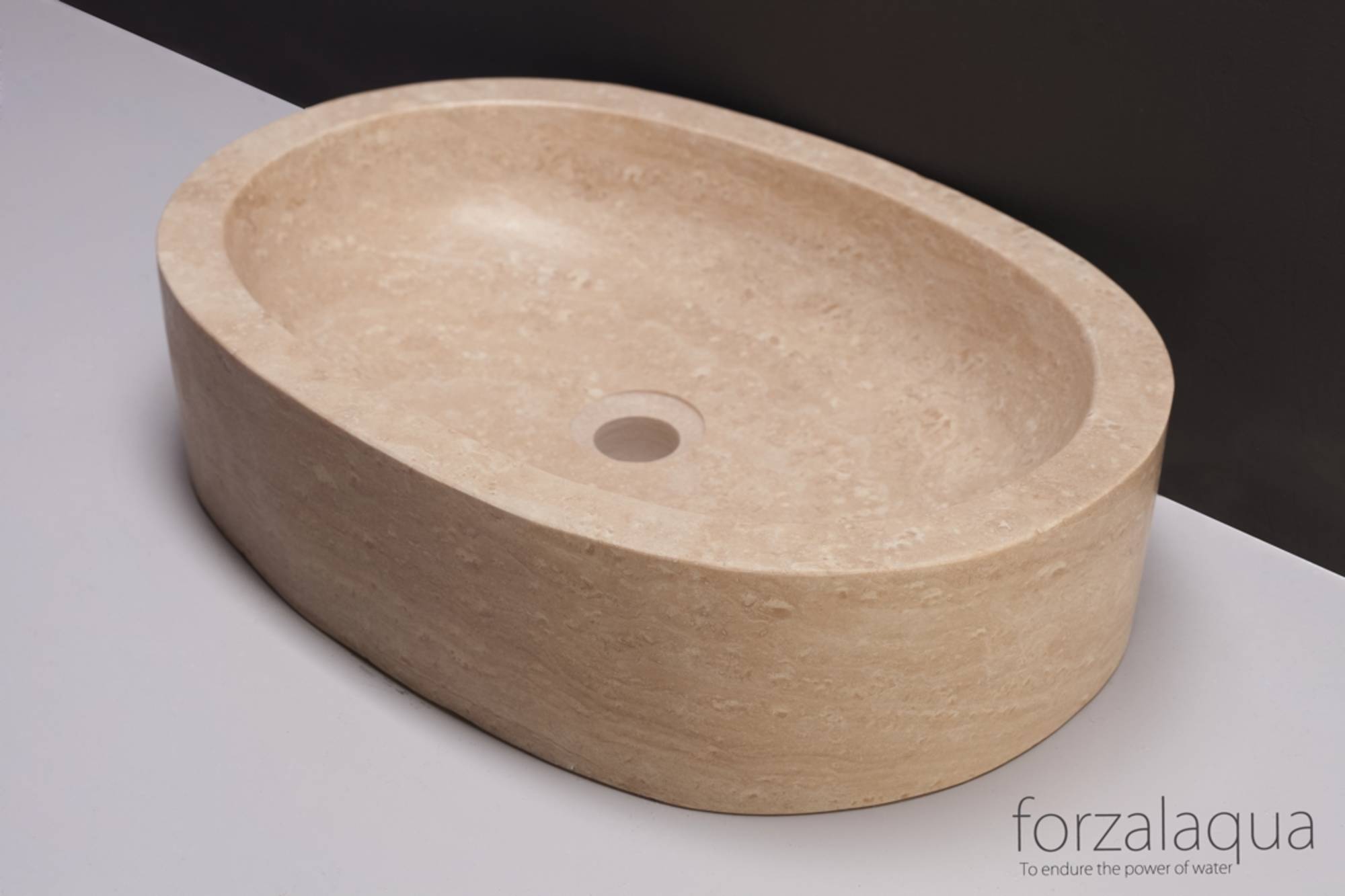 Forzalaqua Firenze travertin opzetkom 50x12cm - Saniweb.nl